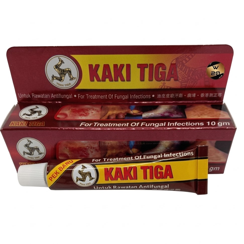 Cap Kaki Tiga Antifungal Cream 10g (Pek Baru) - Ubat Gatal Celah Kangkang / Kurap / Panau / Fungal Infection Cream