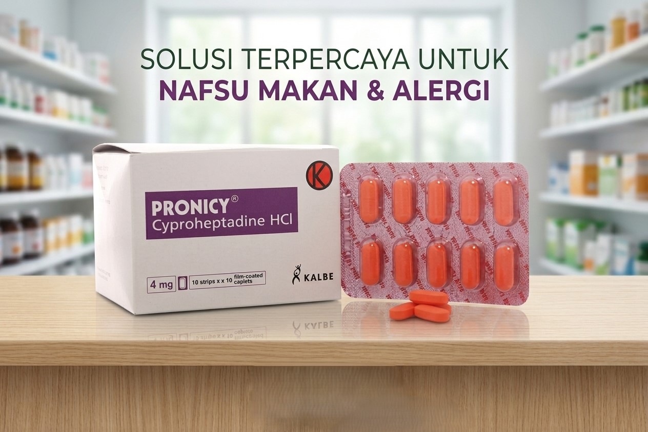 Pronicy 4mg Box Cyproheptadine HCl Kalbe - Ubat Resdung / Alahan / Gatal / Ubat Tambah Selera Makan (100 Tablets)