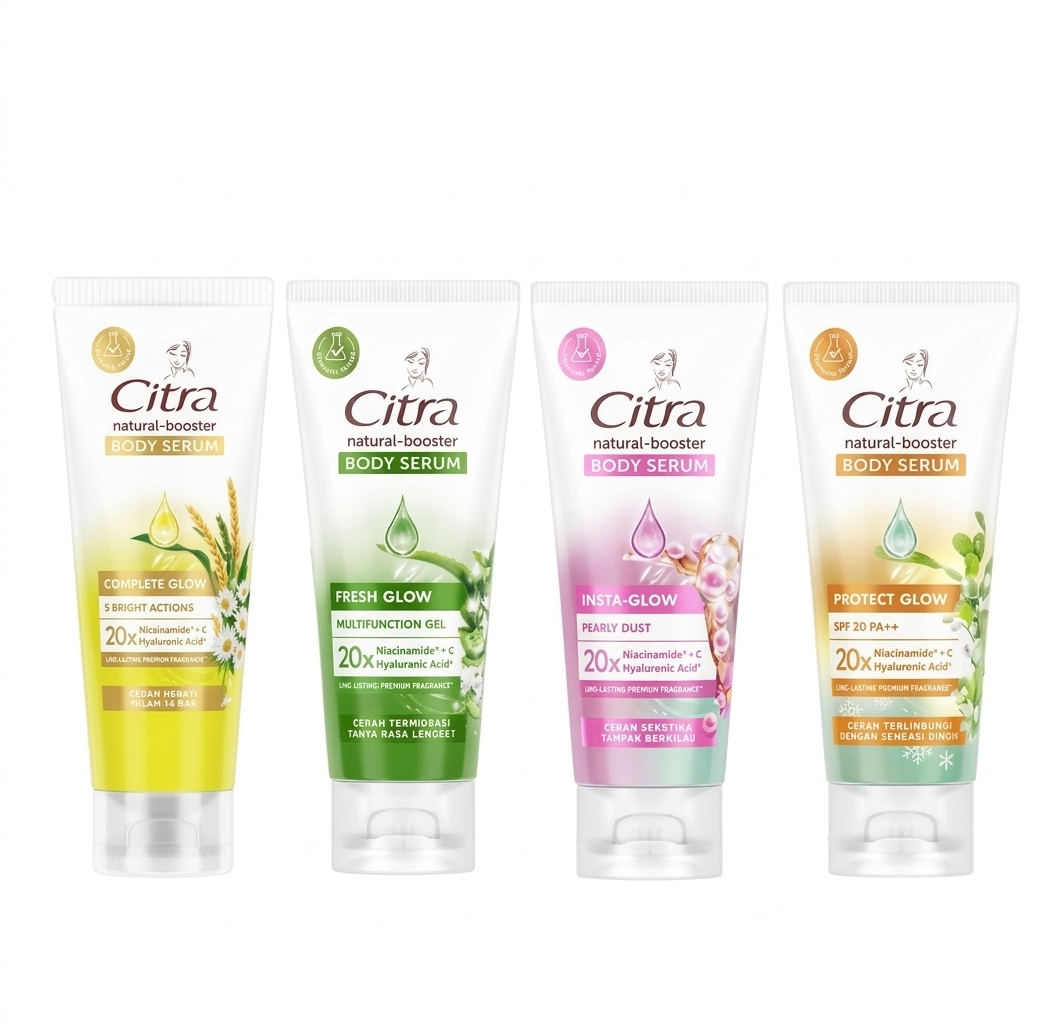 Citra Natural-Booster Body Serum 180ml - Bright Actions Fresh Glow Insta Glow Protect Complete Whitening Lotion Halal Original