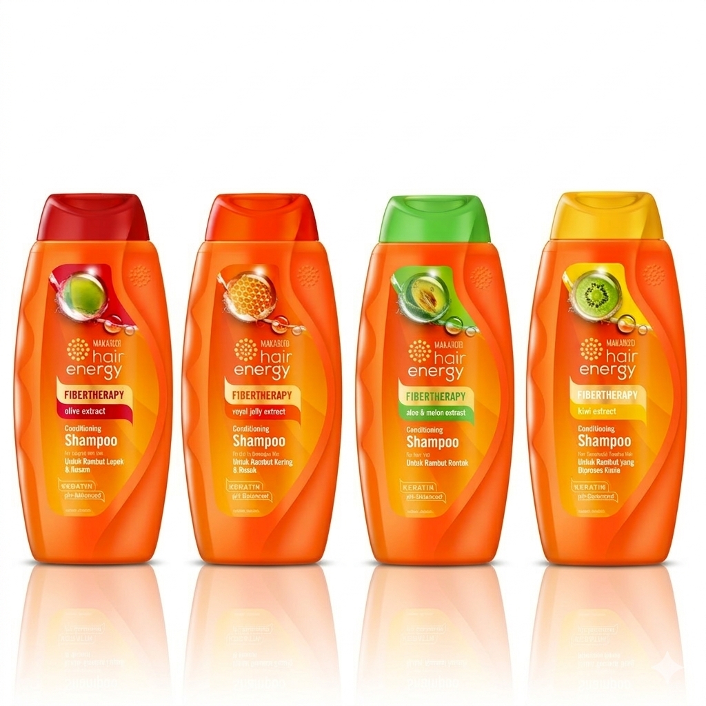 Makarizo Hair Energy Fibertherapy Conditioning 170ml Shampoo | Syampu Rambut Gugur Rosak Lepek Kering 2in1