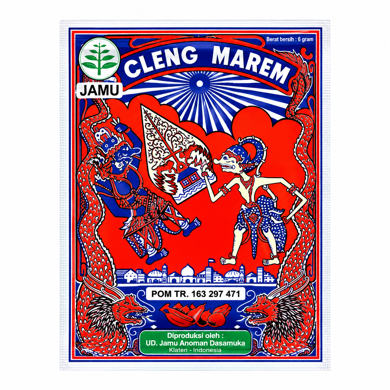 Jamu Cleng Marem Original Indonesia - Ubat Sakit Pinggang Lenguh Badan & Pegal Linu | 10 Sachet