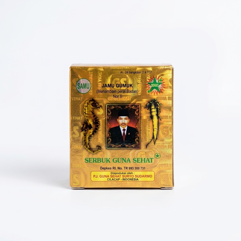 Jamu GS No1 Guna Sehat Original Indonesia - Jamu Gemuk Tambah Berat Badan & Selera Makan (Box)